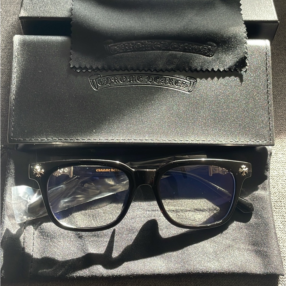 Chrome Hearts Black Eyewear with Silver Accents